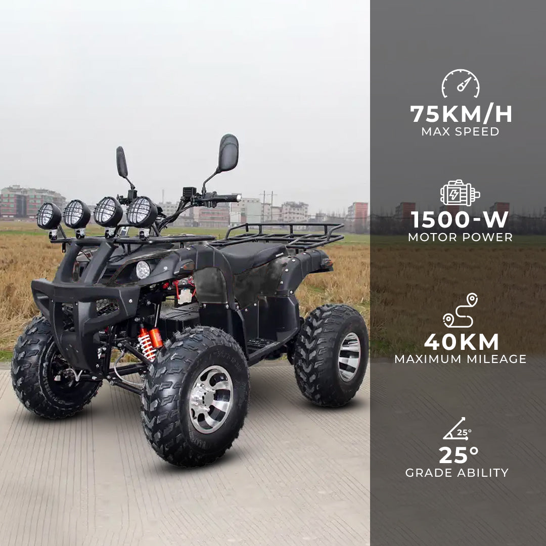Megawheels Electric Quad ATV Thunderbolt 60V Electric Bike for Teens & Adult 1500 W