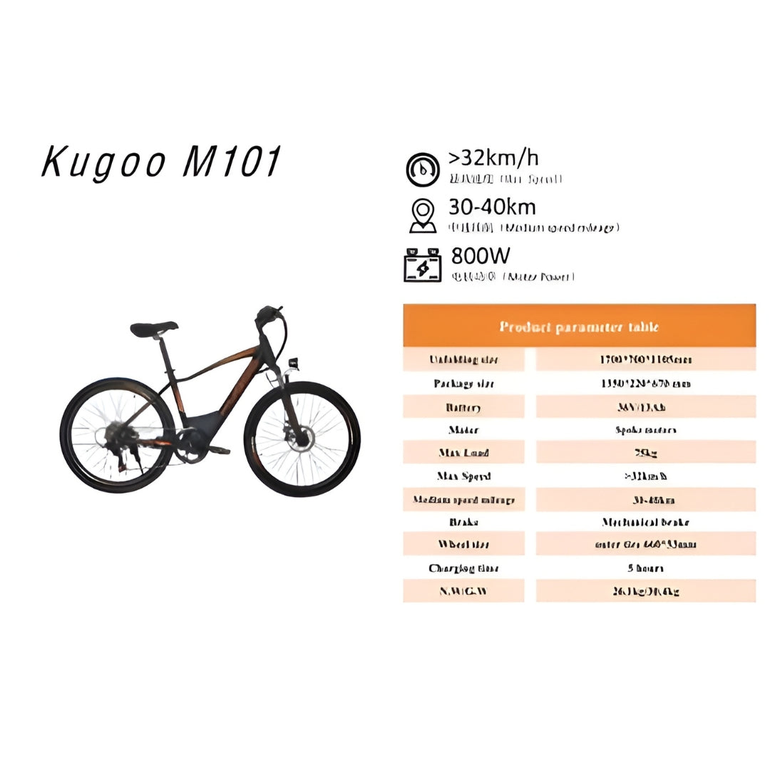 Kugoo M101 electric bike with specifications 