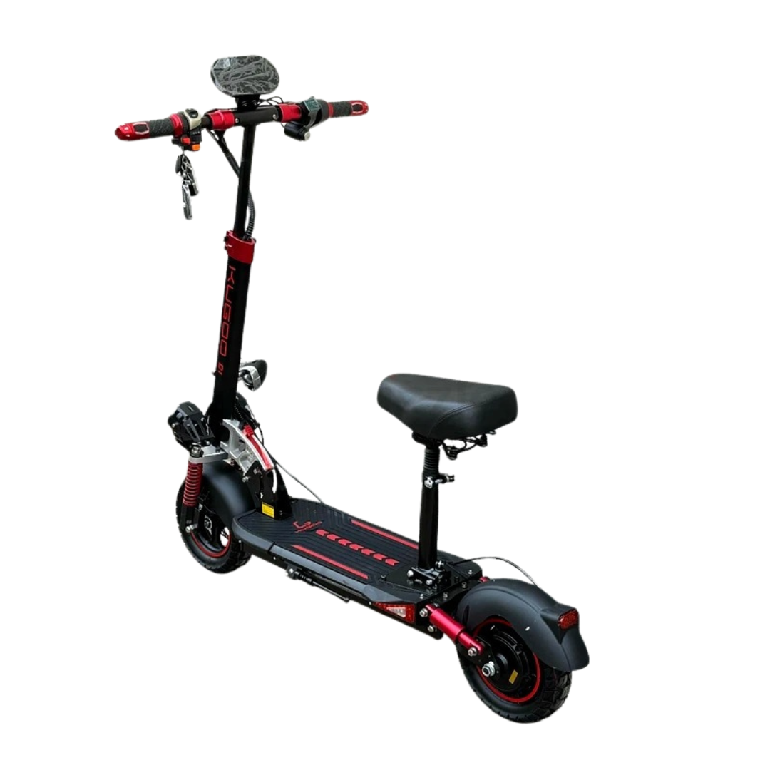 Black KUGOO D1 Electric Scooter for Adults with Removable Seat