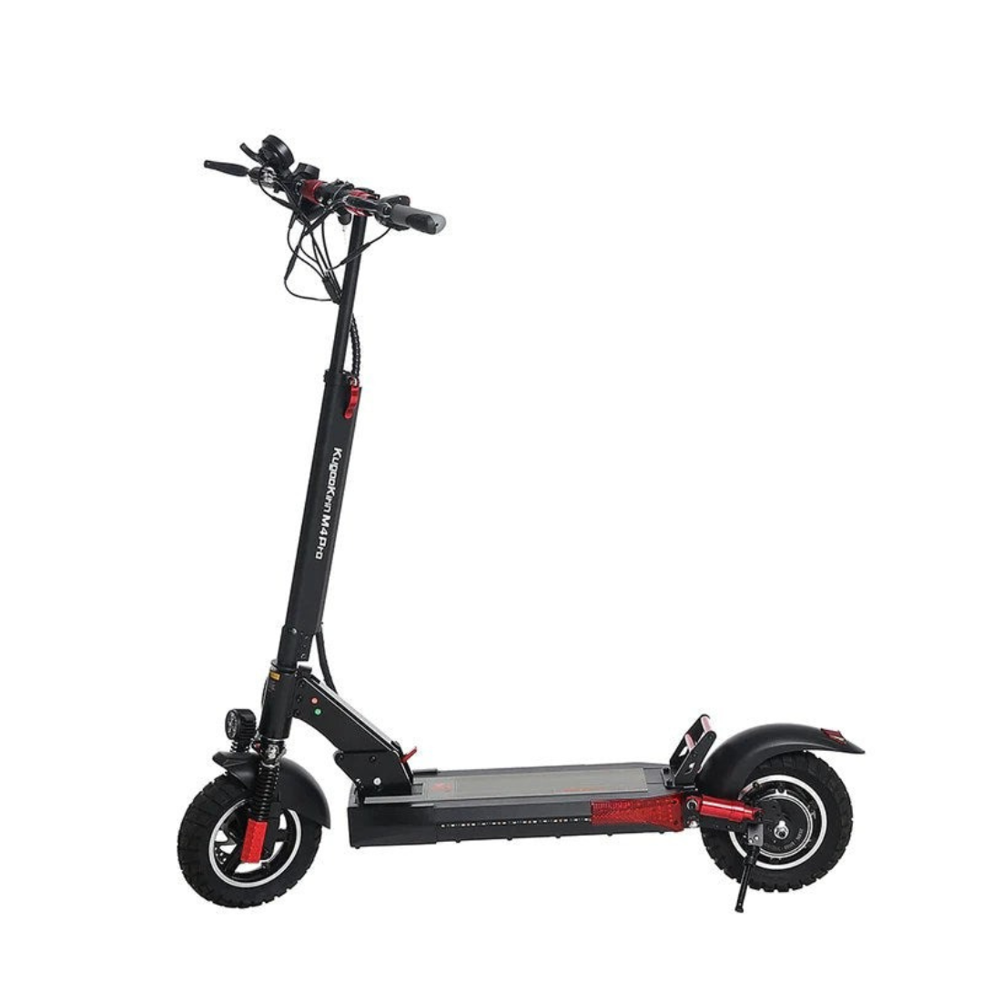 Black electric scooter with red accents 