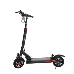 Black electric scooter with red accents 