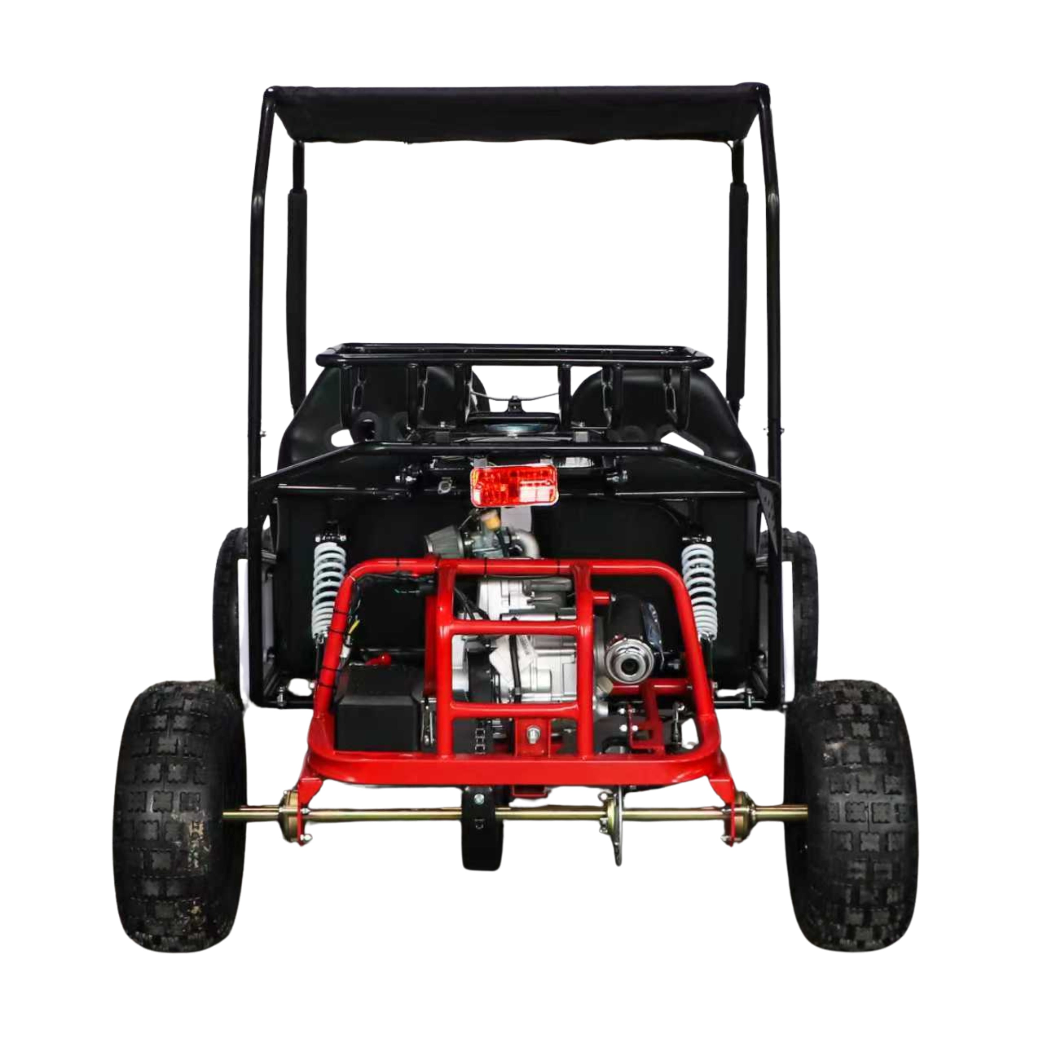 Back view engine and components UTV 125 CC Off Road Triton Buggy