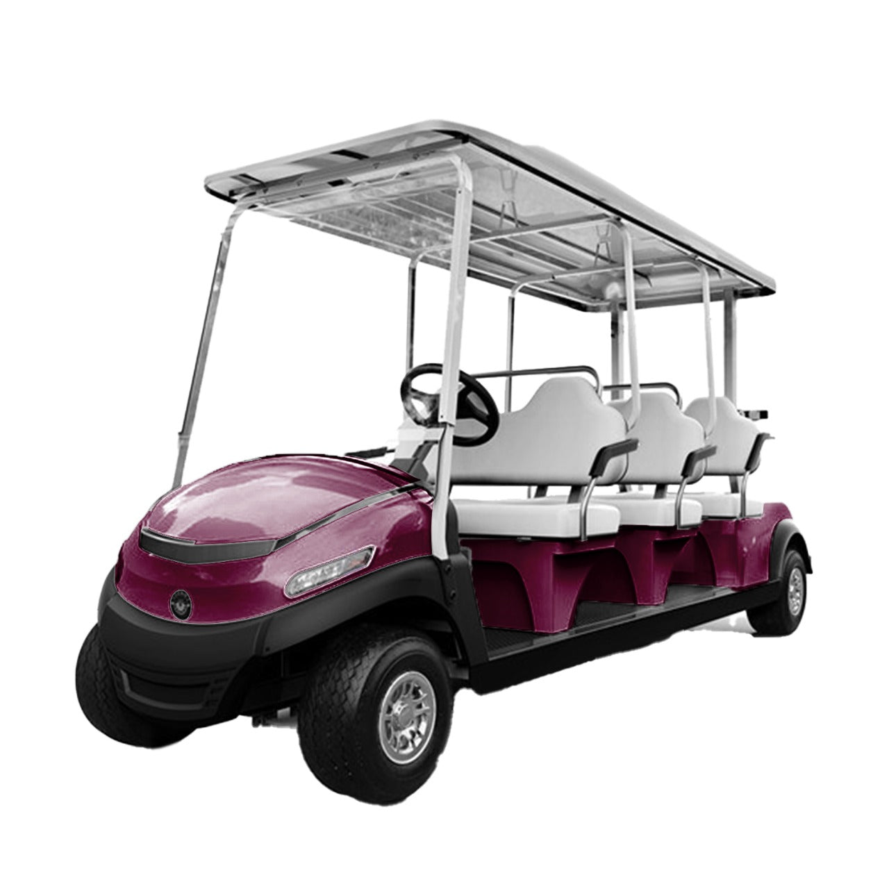 Gulf Buggy Golf club car 6 seater  electric golf cart-Maroon