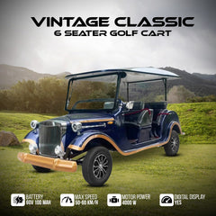 Megawheels Retro Vintage Electric Classic Golf Cart Buggy 6 Seat - 4+2