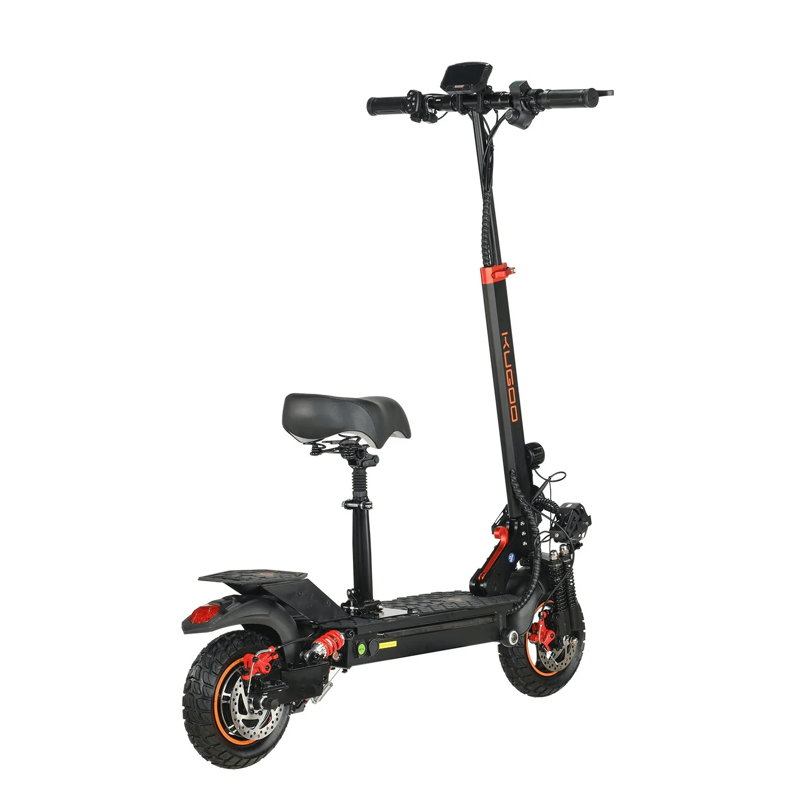 Black T5 electric scooter with a seat