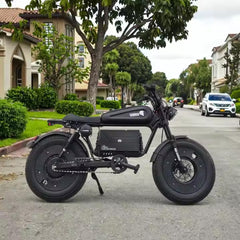 Megawheels Black Warrior Fat Harley Electric MotorBike 48 V Scooter With Removable Lithium Battery