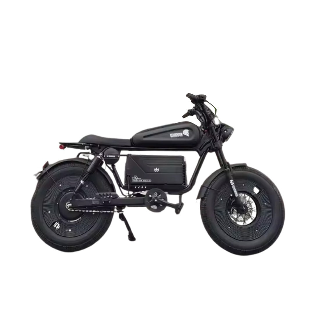 Megawheels Black Warrior Fat Harley Electric MotorBike 48 V Scooter With Removable Lithium Battery