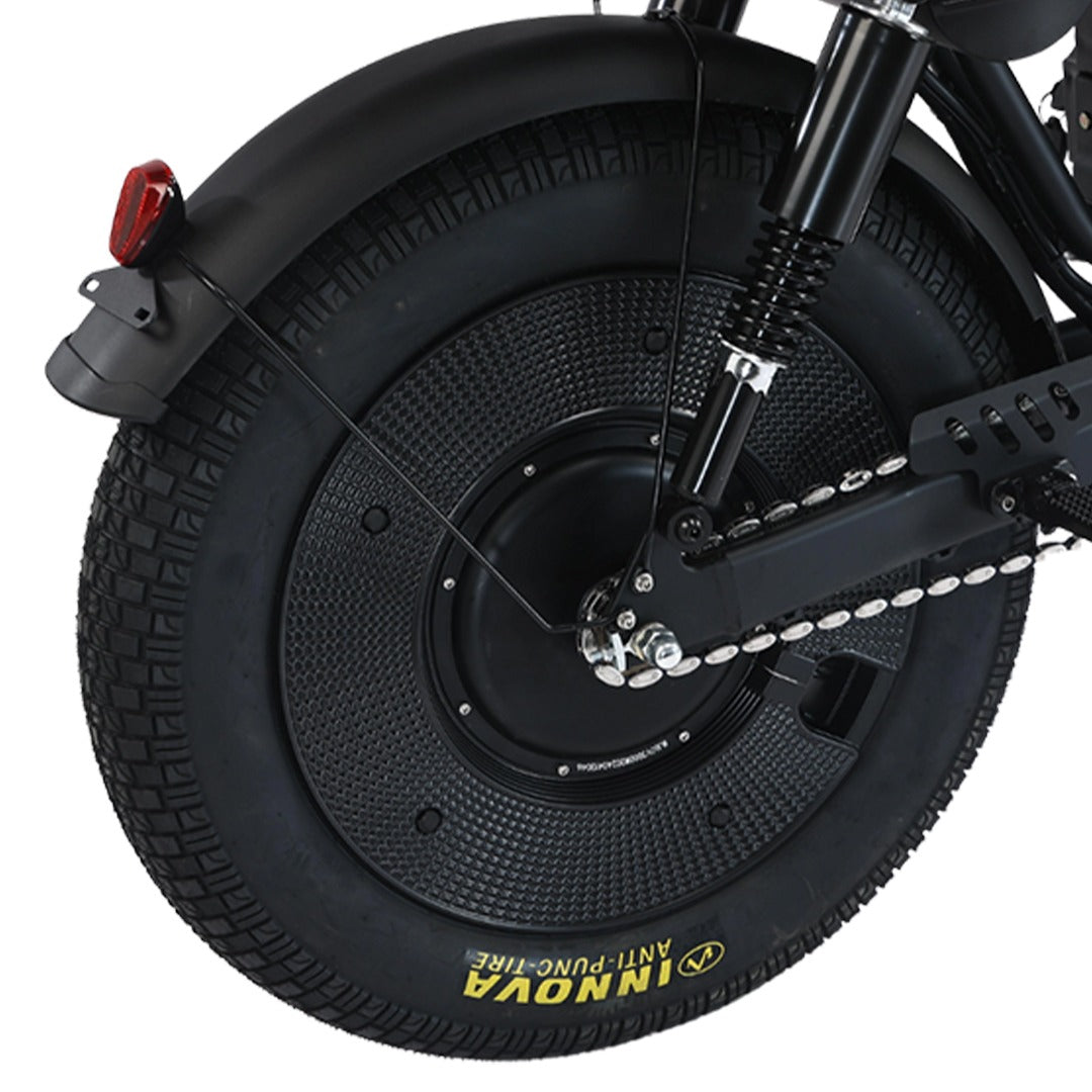 Megawheels Black Warrior Fat Harley Electric MotorBike 48 V Scooter With Removable Lithium Battery