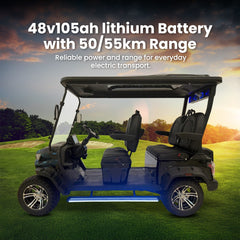 Megawheel Titan Lifted Off Road Golf Cart Lithium Battery 4 Front Seater with Modern & Premium Specs