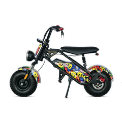 Small electric bike with Seat and colourful design