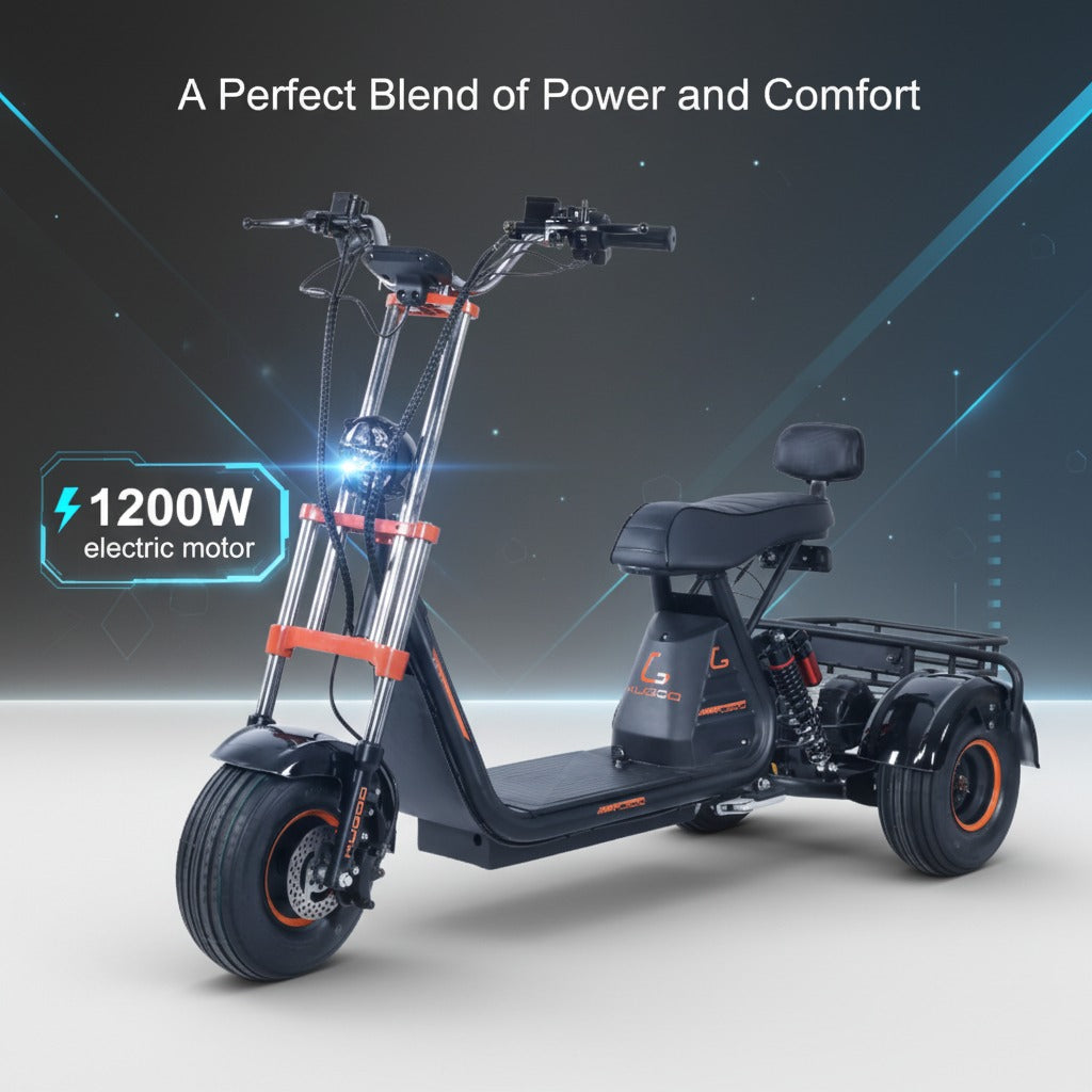 Electric scooter with a 1200W electric motor