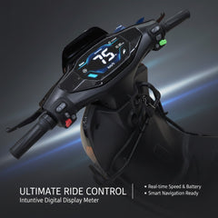 Motorcycle digital display meter with speed and battery indicators