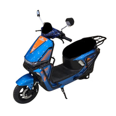 Blue and orange scooter