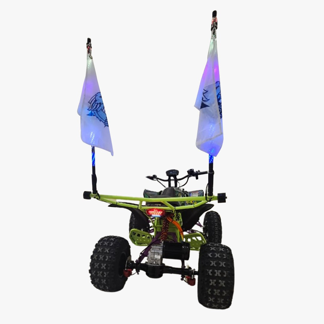 Four-wheeled Electric ATV Atom 72 V Quad Bike with LED lights and flags