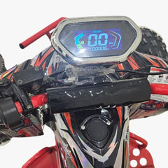 Close-up of a Nitron Electric ATV Power Off-Road Quad Bike digital dashboard