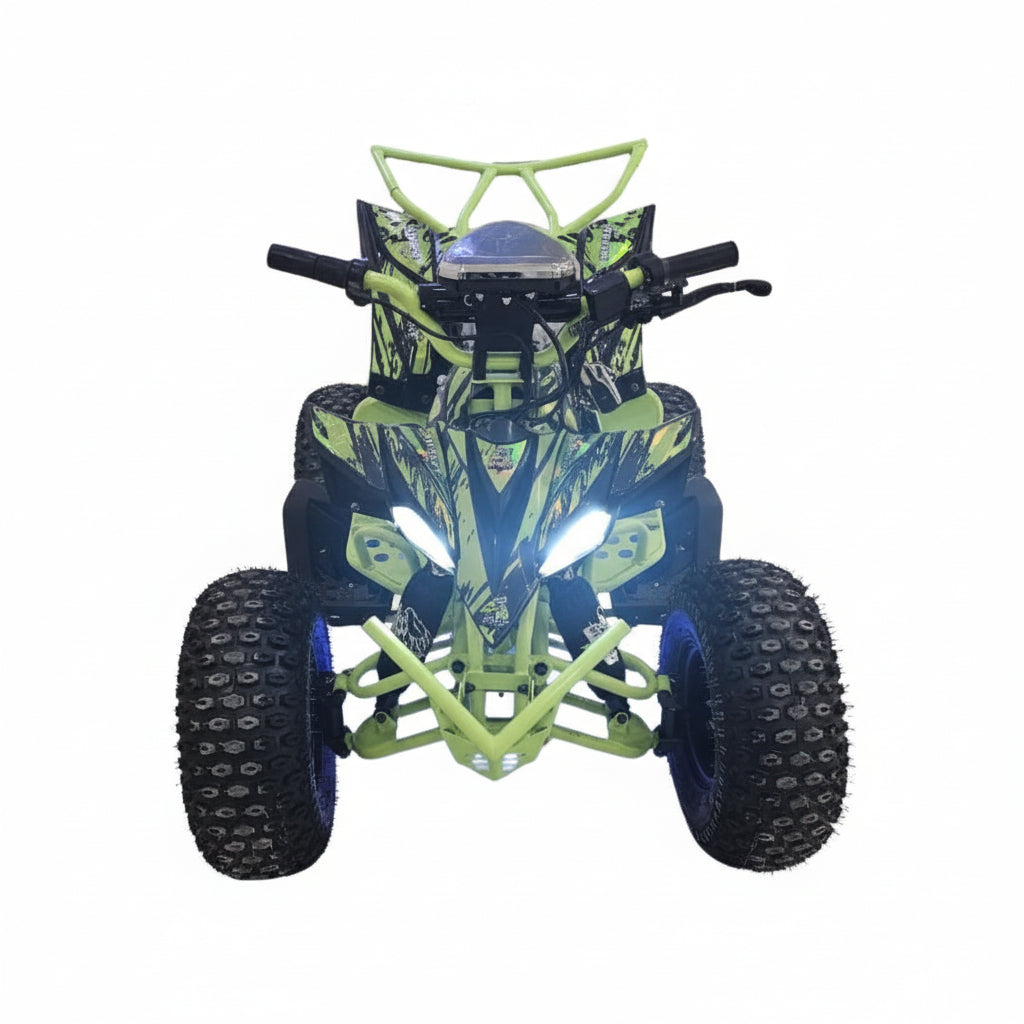 Front view of a Green Nitron Electric ATV Power Off-Road Quad Bike