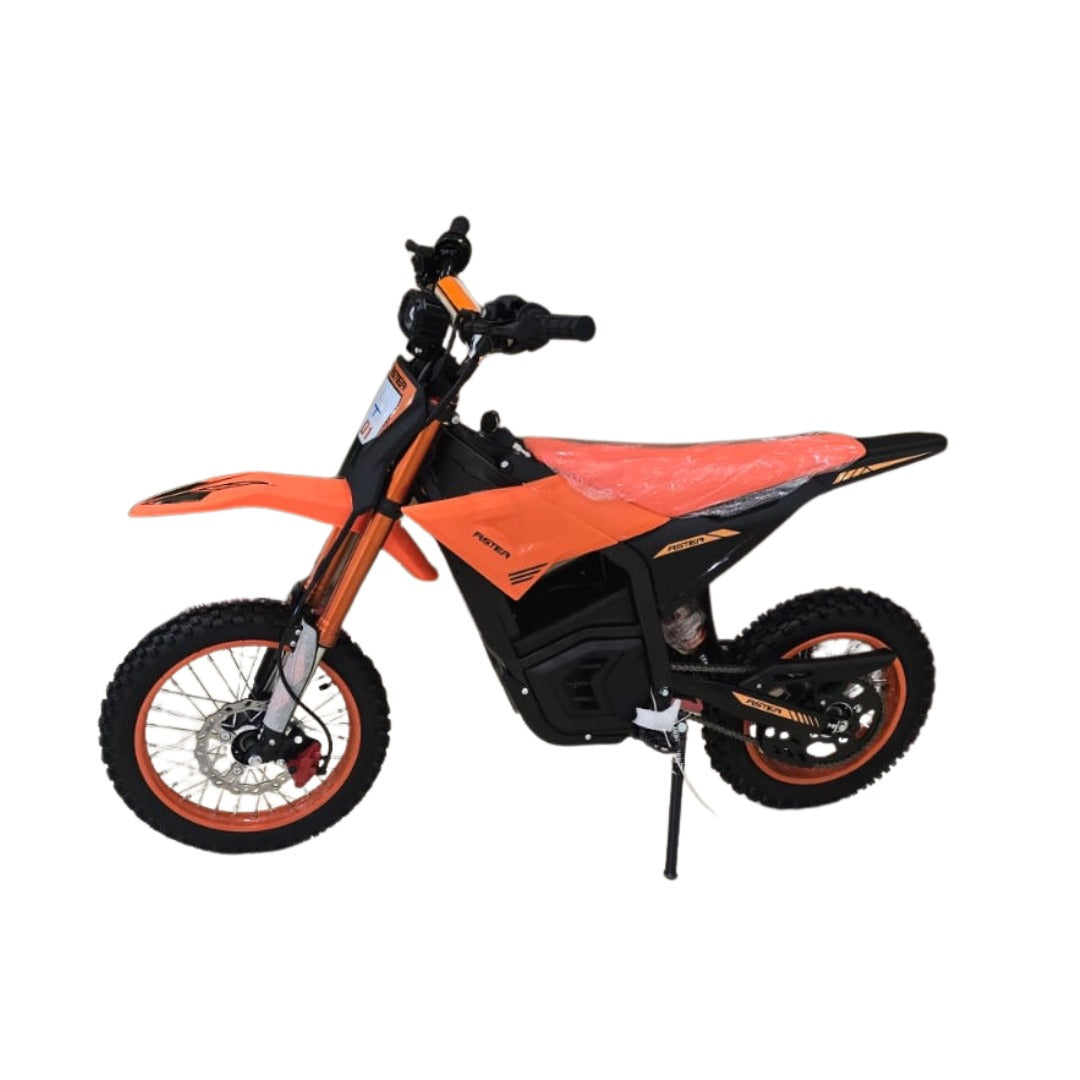 Orange Megawheels Vibe Electric Off Road Dirt Bike with Seat