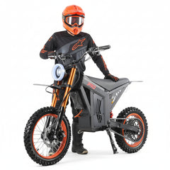 Person wearing standing next to an electric bike