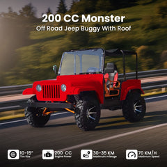 Megawheels off road 200 CC Monster Jeep Buggy With Roof high Speed 80 kmph