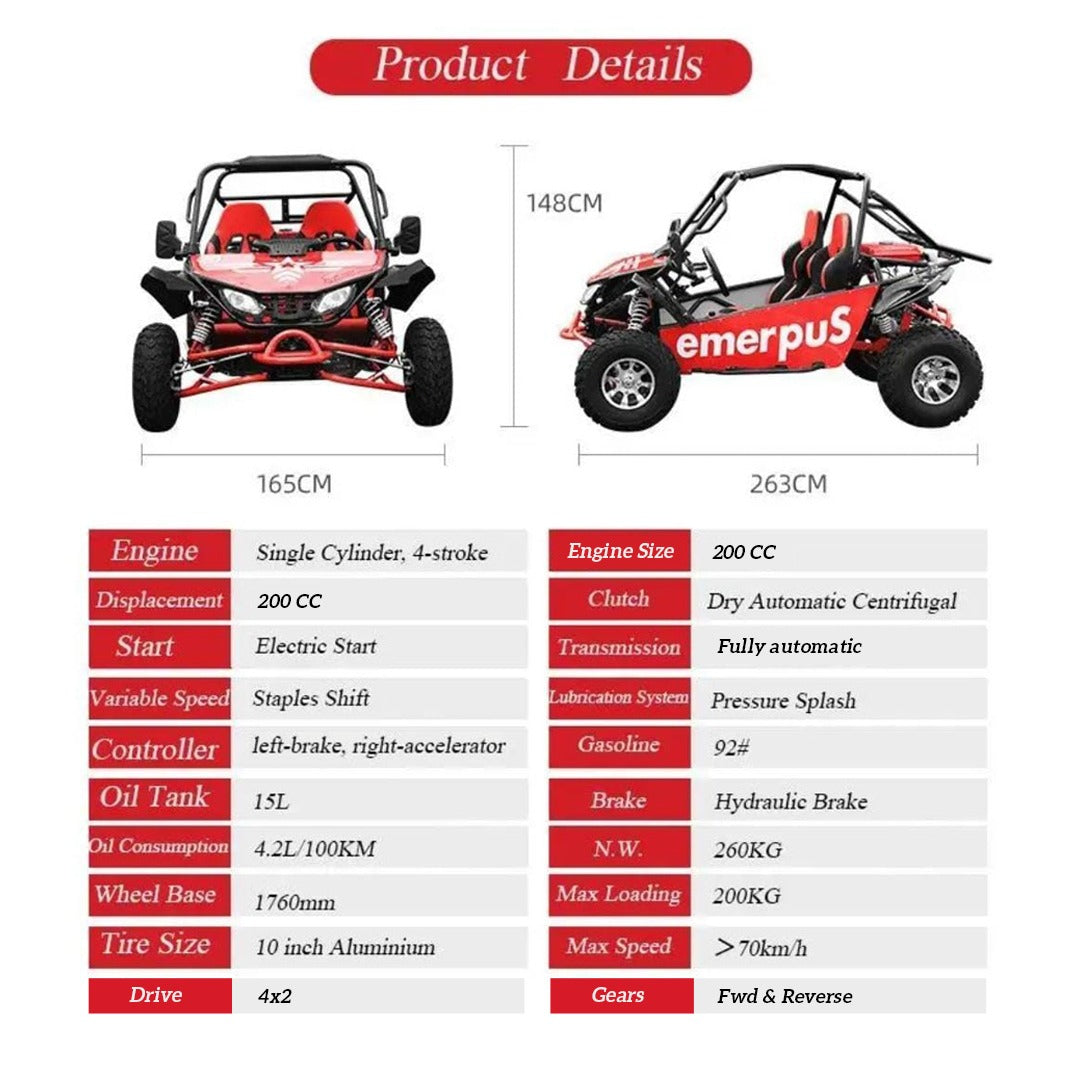 Megawheels 500 CC 4x4 Dune Buggy Off Road UTV