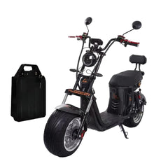 Black Kugoo Electric Fat Tyre Harley Scooter With Removable Lithium Battery