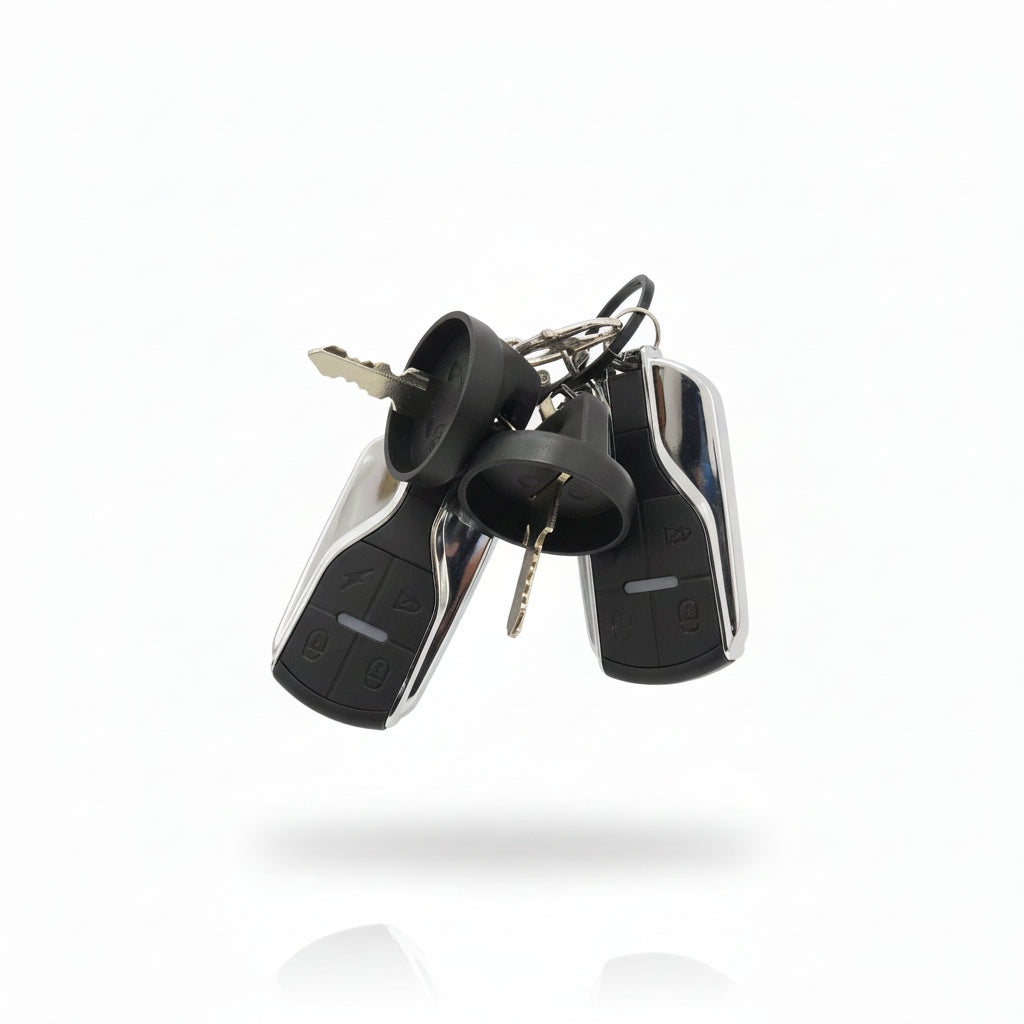 Keychain with ATV keys and two remote controls 