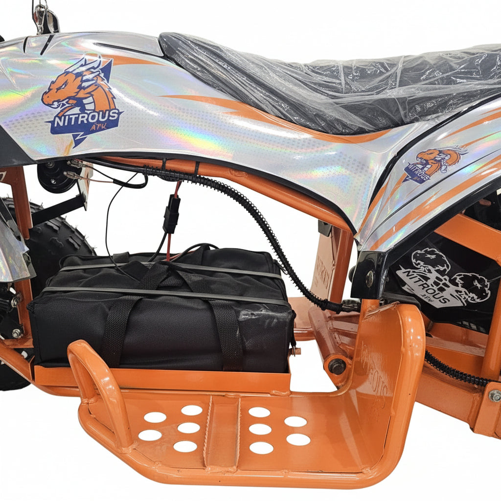 Close-up of a vehicle with Nitrous Express branding