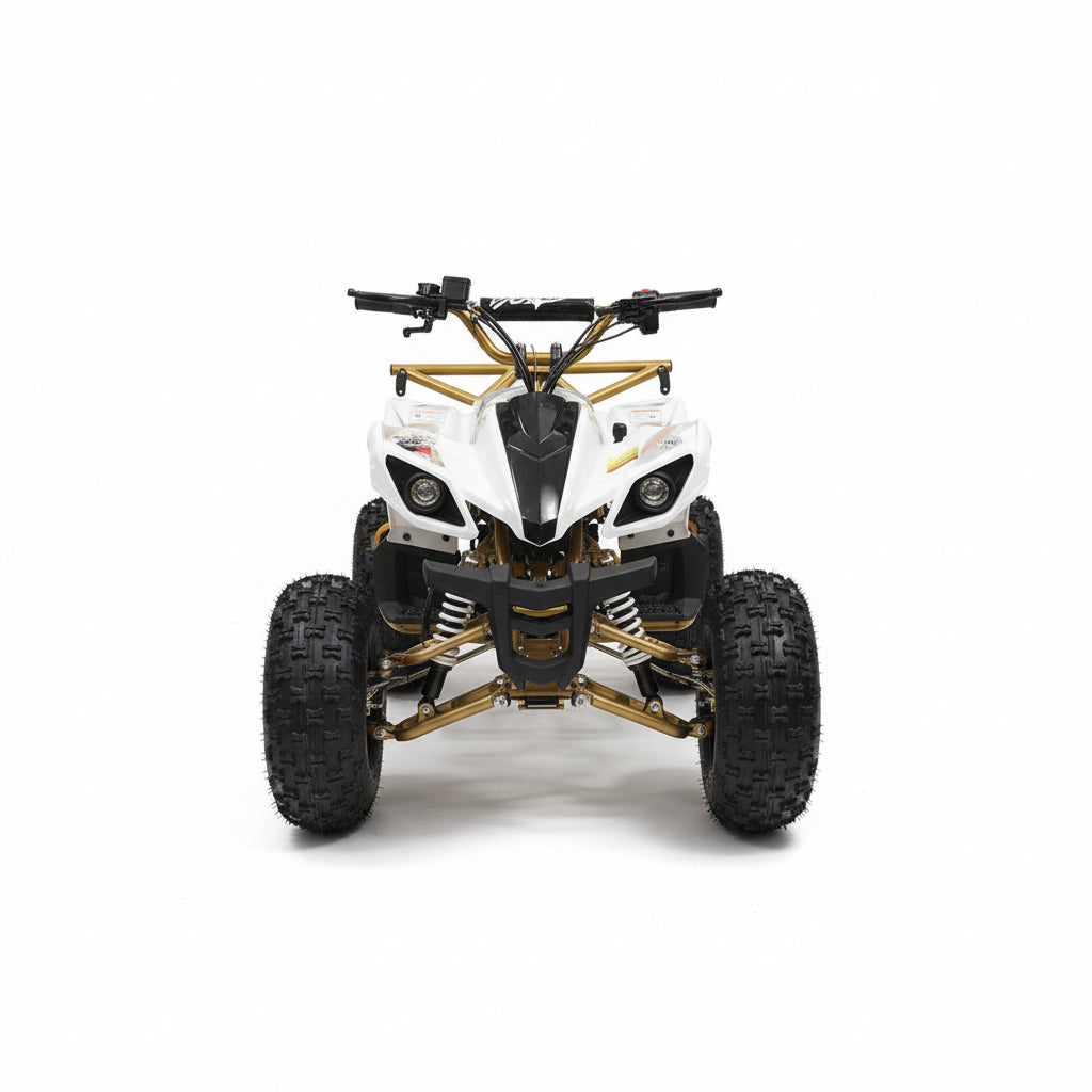 48 v off road electric quad for teens - gold and white