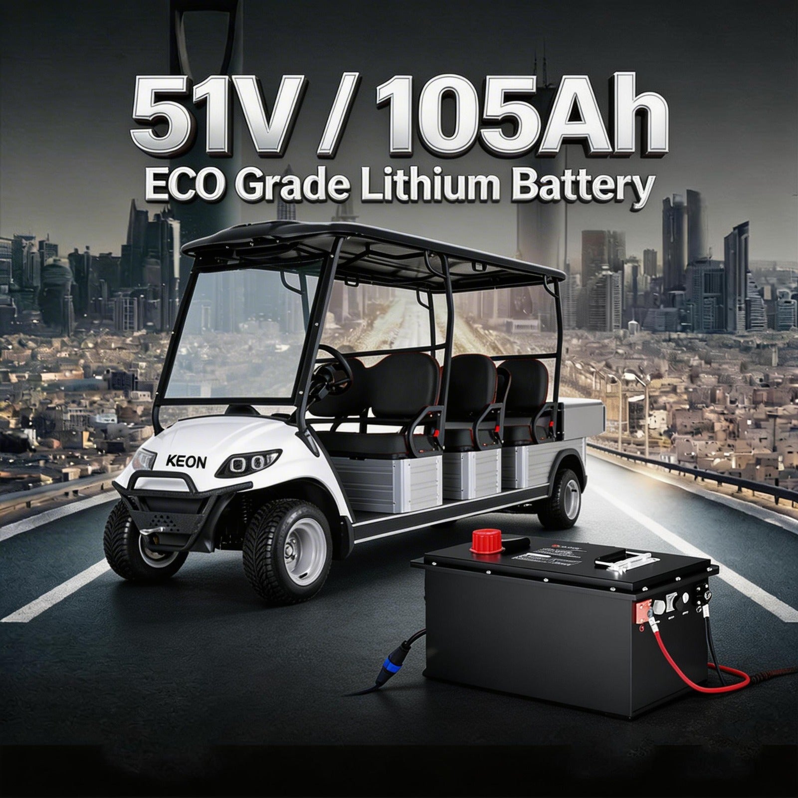 keon golf cart with 51V/105Ah ECO Grade Lithium Battery 