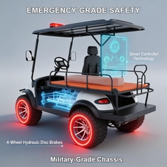 Keon Medical Ambulance Buggy Golf Cart with Stretcher 2 seater with lithium battery and exclusive warranty