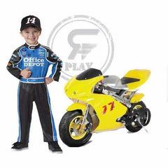Yellow Ride-on RAF Mini Pocket Ninja Dirt Bike