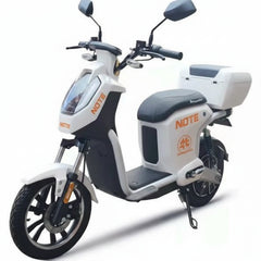 White electric scooter with black seat 