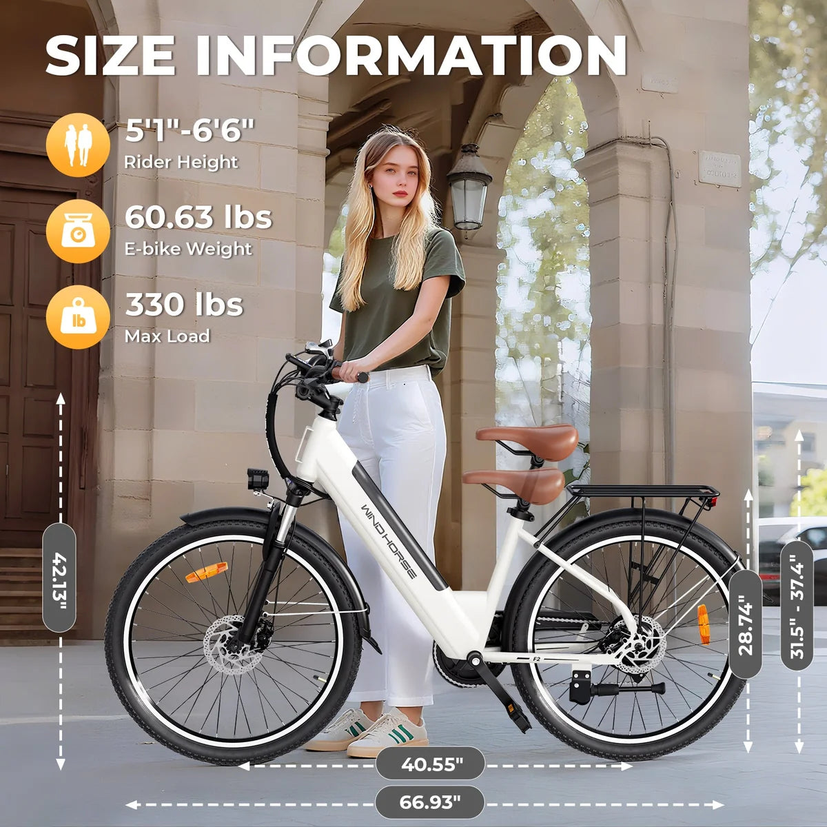 WindHorse F2 Electric Bike size information