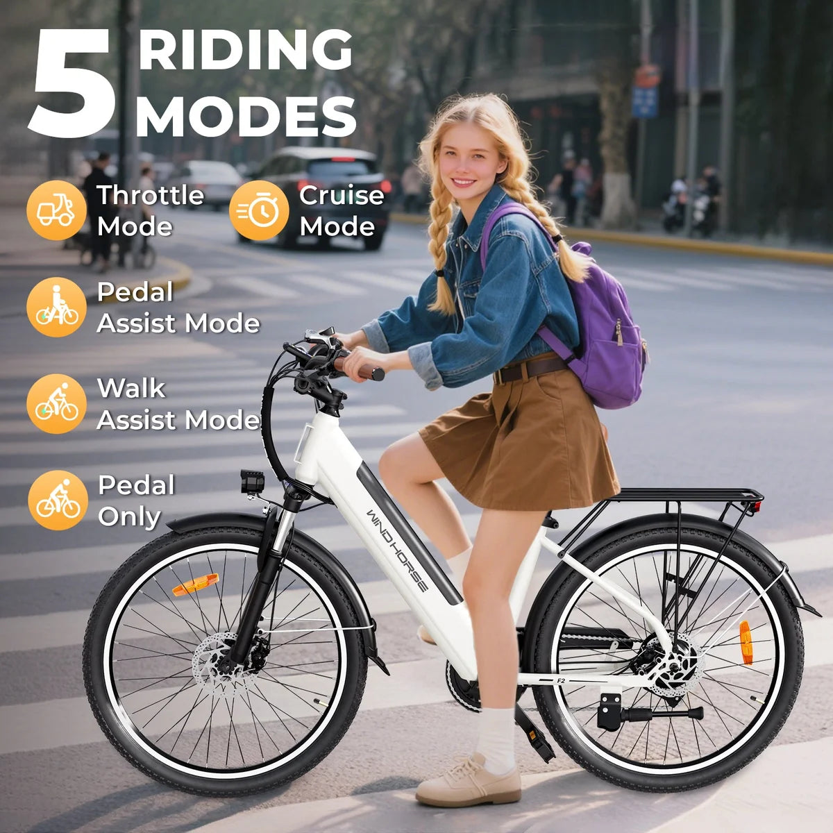 WindHorse F2 Electric Bike size 26 with 5 riding modes